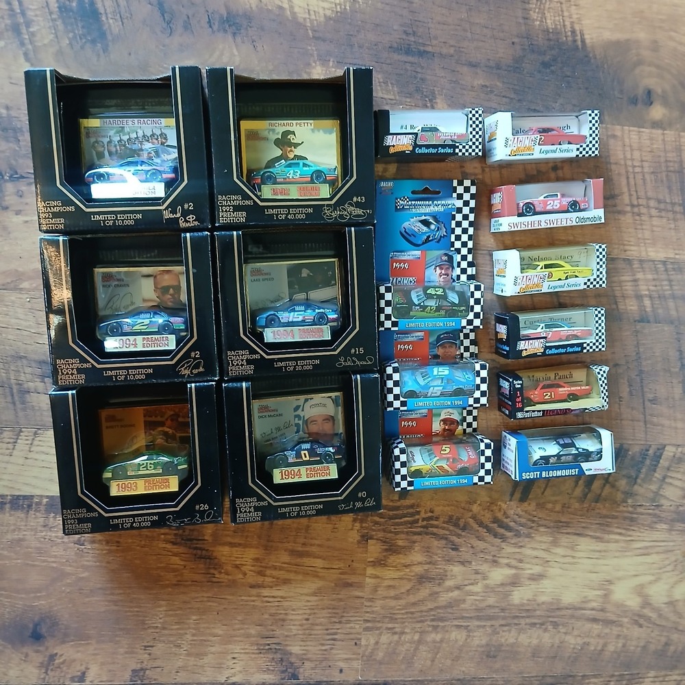 LOT OF 16 Racing Champion & Action  NASCAR 1/64 SCALE DIECAST CARS. NIB Vintage